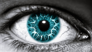 Blue eye abstract illusion macro - realistic eye free wallpaper