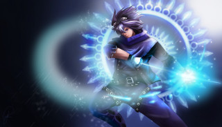 Man blue outfit blue light - a blue ring free wallpaper