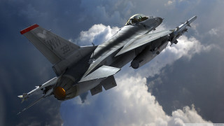 Fighter jet cloudy sky red 5 - carl eugen keel free wallpaper