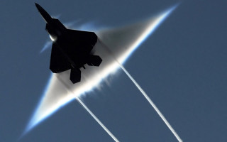 Fighter jet smoke condensation trail - a jet free wallpaper