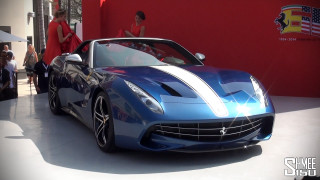 Blue sports car red wall - a red wall free wallpaper