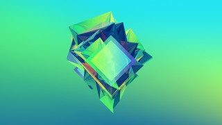 Colorful diamond blue green background - low free wallpaper