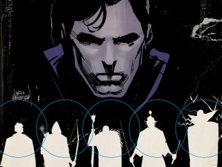 Man four circles four faces - process art free wallpaper