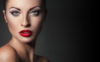 Woman red lipstick makeup face - dennis ashbaugh free wallpaper for desktop