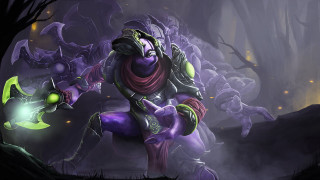 Purple green creature glowing forest - creature free wallpaper