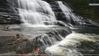 Waterfall scenery matte painting hudson - in the foreground free wallpaper