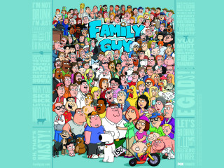 Family guy cartoon poster large - a large group of people free wallpaper
