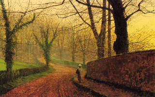 Walking dirt road woods autumn - autumn free wallpaper