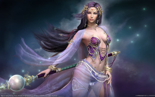 Woman purple dress sword ball - a purple dress free wallpaper