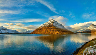 Mountain lake reflection blue sky 3 - the water of a lake free wallpaper