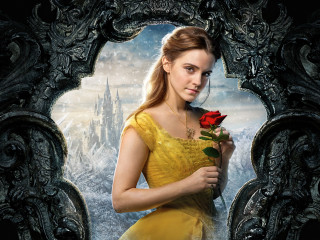 Woman yellow dress holding rose 3 - a yellow dress holding free wallpaper