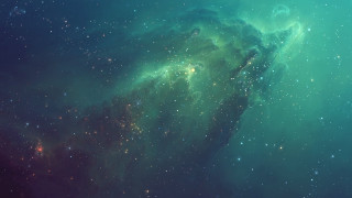 Large green blue space stars - space free wallpaper