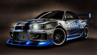 Car blue stripe hood up 2 - a blue stripe free wallpaper