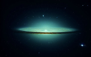 Colorful object in sky with 2 - galaxy free wallpaper