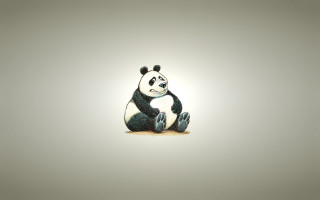 Panda bear sitting paws knees - its paw free wallpaper