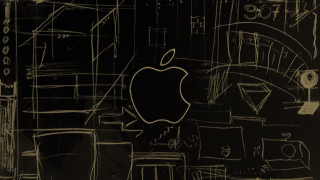 Apple blackboard drawing black background - zdarsky free wallpaper