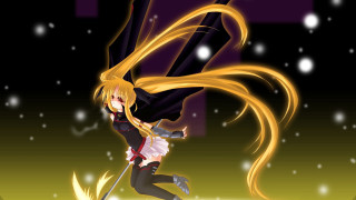 Woman long hair sword running - a flame free wallpaper