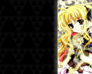 Blonde anime girl sword magic - triangle free wallpaper