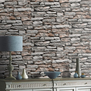 Stone wall lamp vases dresser 2 - a stone wall free wallpaper