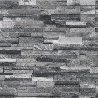 Black white stone wall pattern - a mosaic free wallpaper