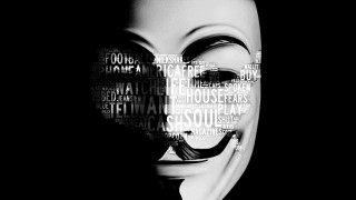 Mask words shape face image - in the dark free wallpaper