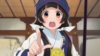 Woman hat pointing button pole - a pole free wallpaper
