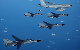 Fighter jets formation sky parachute - a parachute free wallpaper