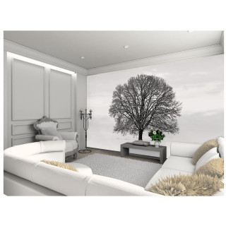 Living room tree wall white - the wall free wallpaper