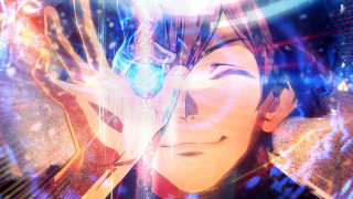 Man closed eyes hand face - ufotable free wallpaper