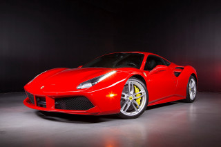 Red sports car dark room 83 - a spotlight free wallpaper
