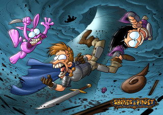 Cartoon man chased demon surfboard - a surfboard free wallpaper