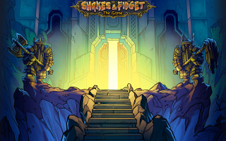 Cartoon stairway bright light cave - stair free wallpaper