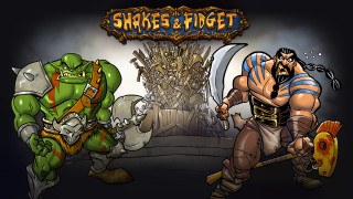 Cartoon men fighting giant iron - sword and armor free wallpaper