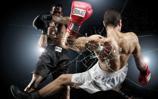Boxing fight shattered glass ring - ring free wallpaper