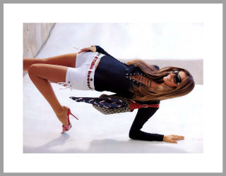 Surrealist fashion posing blonde highheels - abstract illusionism free wallpaper