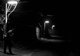 Man dark cellphone streetlight filmnoir - the dark free wallpaper