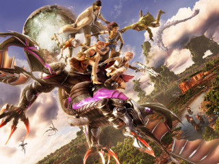 Giant robot riders futuristic environment - a giant robot free wallpaper