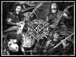 Men guitars black white photo - biomechanical free wallpaper