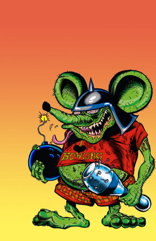 Cartoon mouse helmet skateboard bottle - ed roth free wallpaper