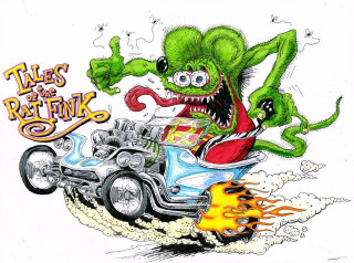 Monster motorcycle flames cartoon ride - ed roth free wallpaper