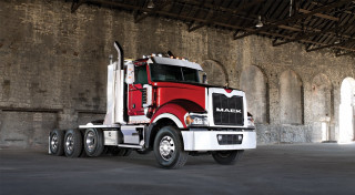 Red white truck warehouse brick - truck free wallpaper