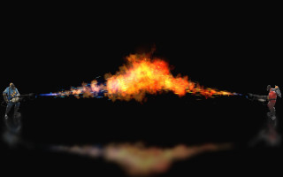 Group people fire filled sky - a fire free wallpaper