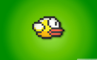 Pixellated bird green background shadow - upper body free wallpaper
