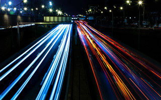 City street long exposure night - futurism free wallpaper