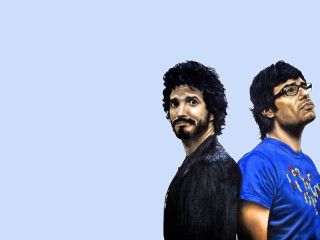 Men glasses beard blue sky - a pop art painting free wallpaper