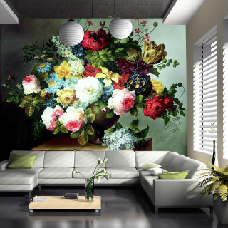 Living room flower painting couch - digital painting free wallpaper
