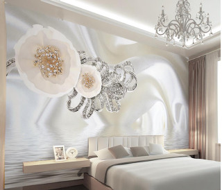 Bedroom chandelier flower wall bed - a chandelier free wallpaper