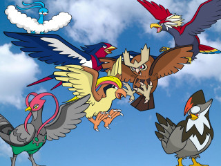Birds flying blue sky clouds - a group of birds free wallpaper