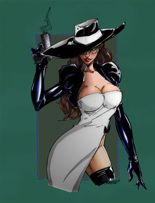 Woman white dress black hat 3 - daphne allen free wallpaper