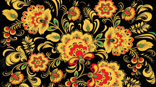 Black background yellow red flowers - a flemish baroque free wallpaper for desktop